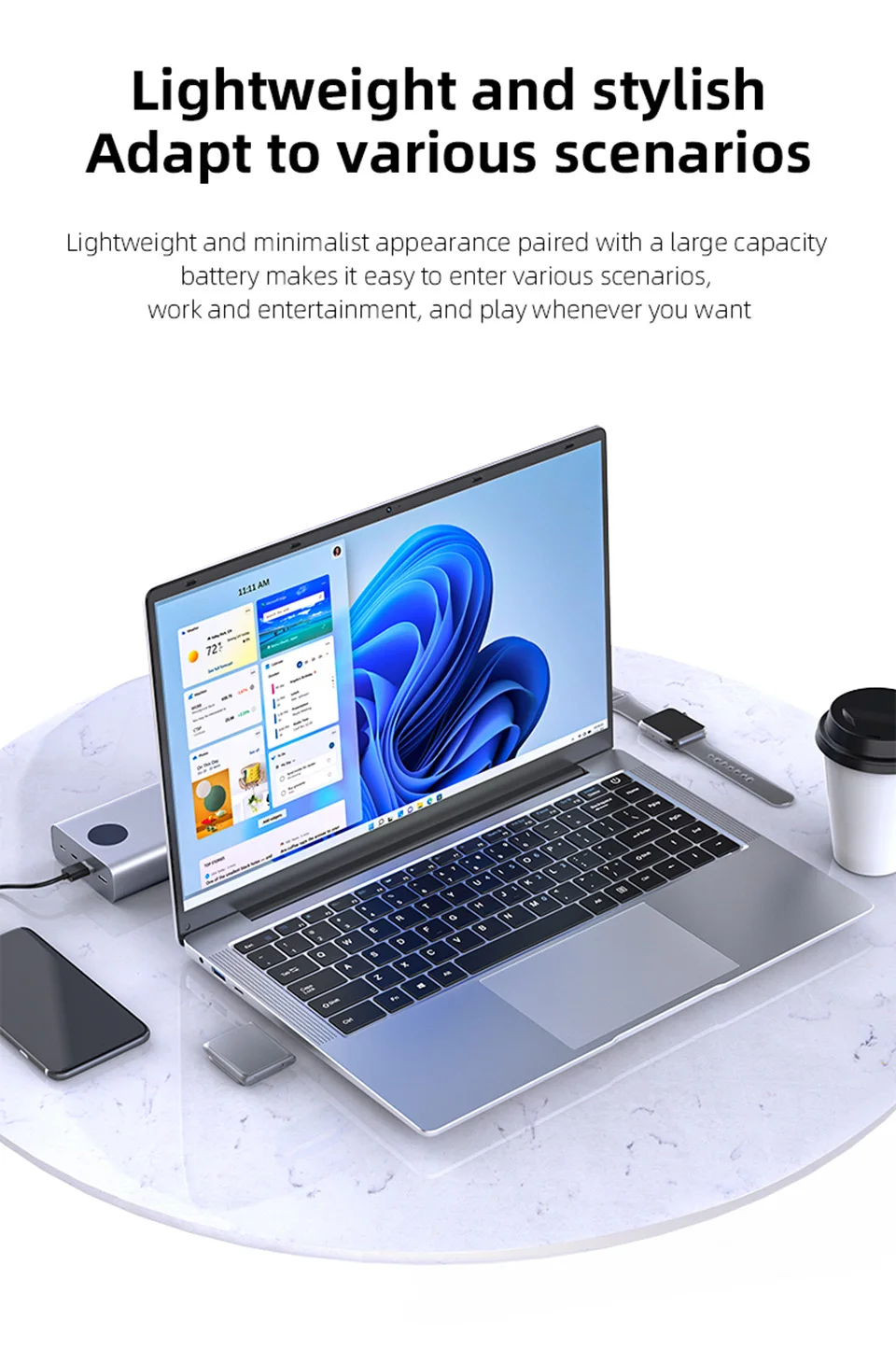 PC portable Windows 11 Pro, Laptop 12 Go RAM pas cher, Ordinateur portable étudiant 2026, PC bureautique rapide SSD, Laptop 15 pouces Full HD – Image 10