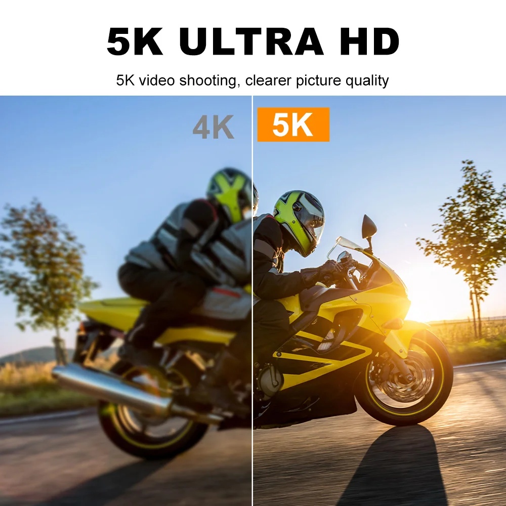Caméra d'action 5K pas cher, Alternative GoPro 4K 60fps, Caméra moto étanche, Ourlife 5K WiFi, Caméra sport grand angle – Image 15