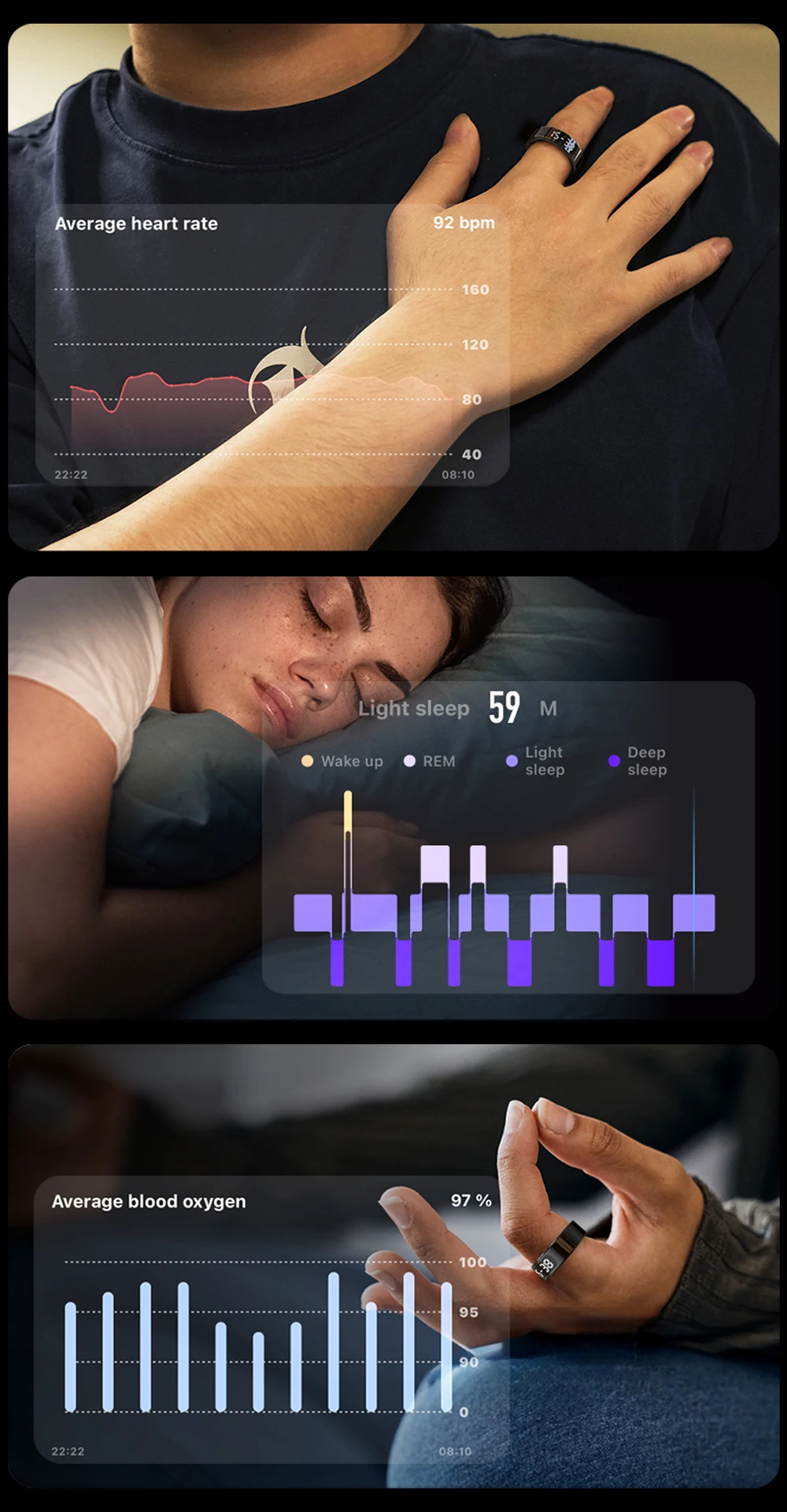 Bague connectée 2026, Smart Ring avec écran, COLMI R12 France, Suivi de santé bague, Alternative Oura Ring avec écran – Image 19