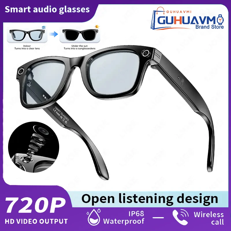 Lunettes caméra 8MP, Lunettes traducteur AI, Smart Glasses Bluetooth 2026, Lunettes de soleil connectées, Gadget voyage intelligent – Image 7
