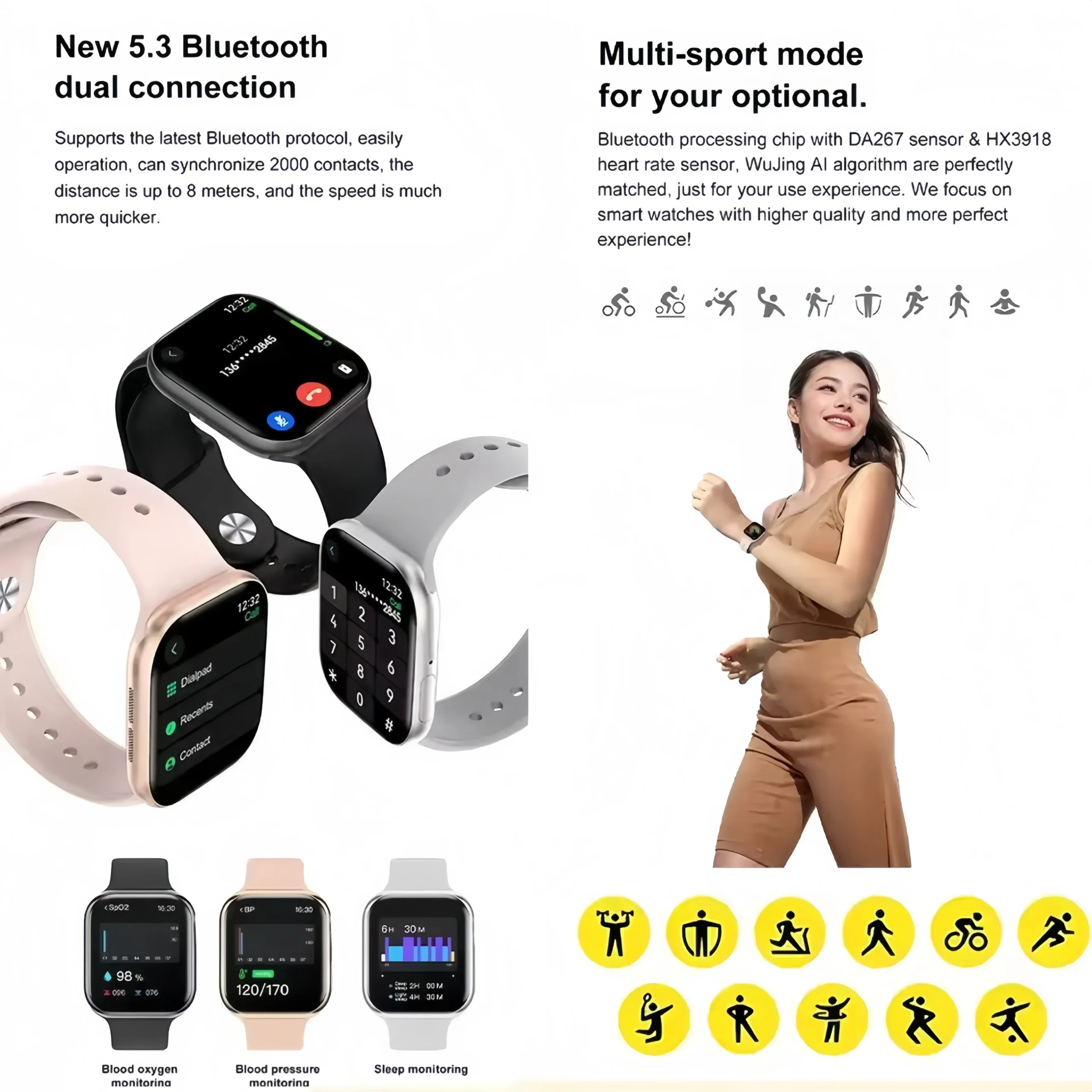 Watch Series 10 2026, Montre connectée GPS intégrée, Smartwatch appels Bluetooth, Montre sport étanche iOS Android, Meilleure alternative Watch 10 – Image 4