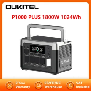 OUKITEL P1000 PLUS Portable Power Station 1800W 1024Wh Solar Generator with LiFePO4 Battery Fast Charging Smart App Control