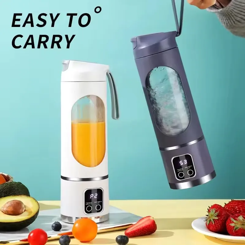 Mini presse-agrumes 2025, Blender portable glace pilée, Mixeur smoothie USB-C, Extracteur de jus affichage numérique, Cadeau bien-être 2026 – Image 2