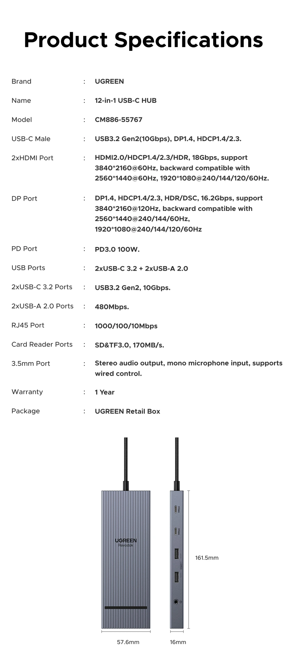 Hub USB-C 4K 60Hz, Adaptateur MacBook Pro M3, Station d'accueil USB-C PD100W, Répartiteur Type C HDMI, Lecteur carte SD USB-C – Image 41