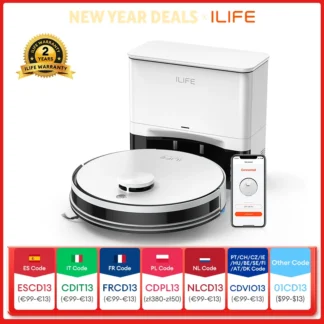 ILIFE A30 Pro | Aspirateur Robot 2-en-1 avec Station de Vidage Auto | 5000Pa | LiDAR | Autonomie 180 min