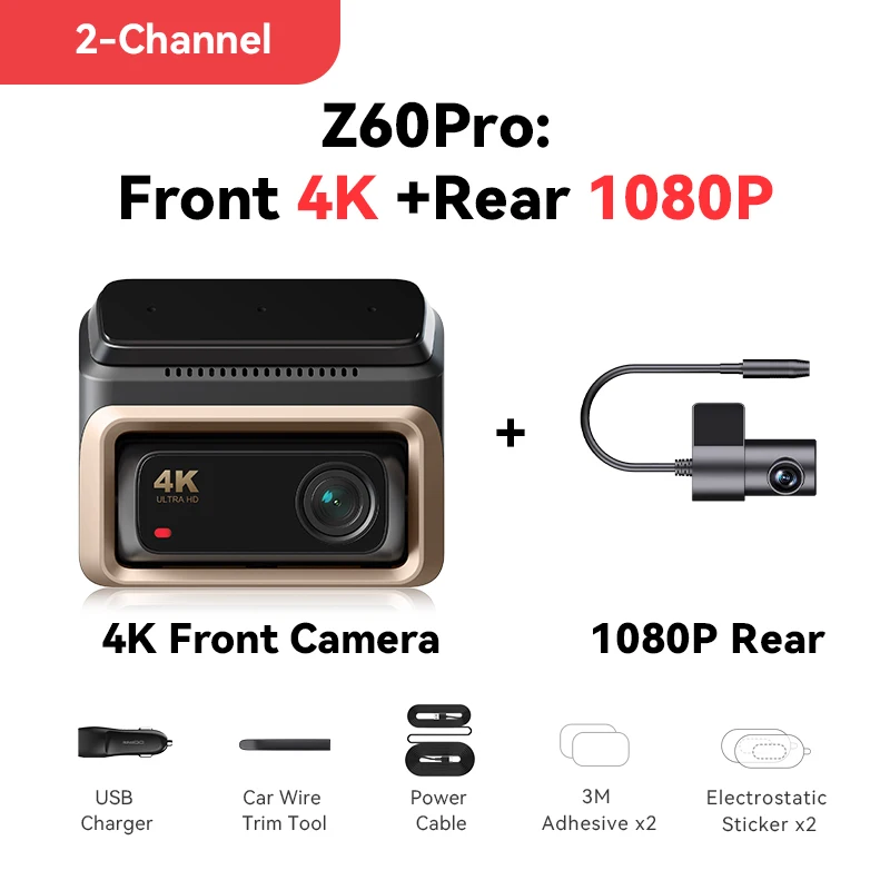 Dashcam 4K Sony Starvis 2, DDPAI Z60 Pro France, Caméra de voiture 4G, Meilleure Dashcam 2025, Vidéo protection voiture – Image 10