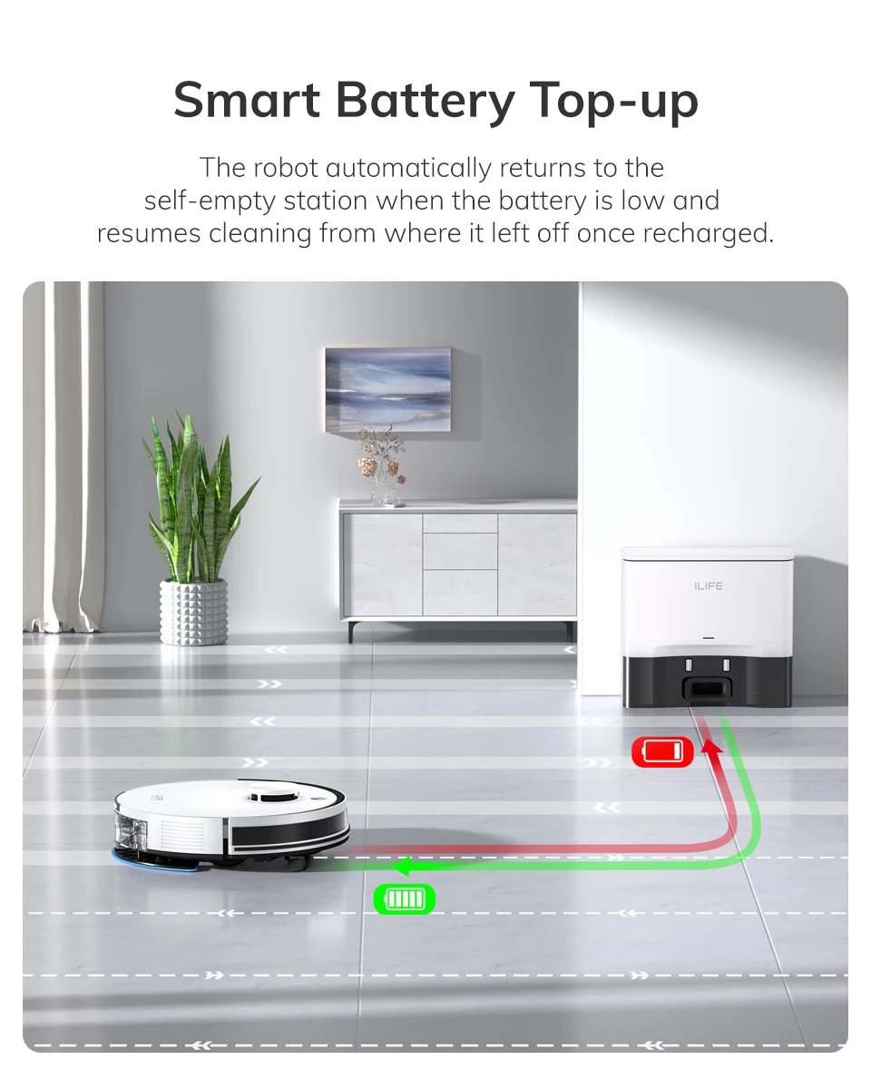 ILIFE A30 Pro | Aspirateur Robot 2-en-1 avec Station de Vidage Auto | 5000Pa | LiDAR | Autonomie 180 min – Image 27