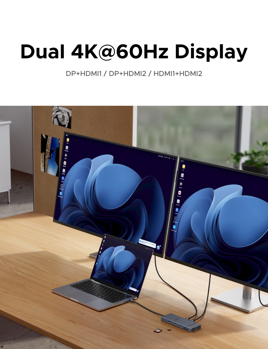 Hub USB-C 4K 60Hz, Adaptateur MacBook Pro M3, Station d'accueil USB-C PD100W, Répartiteur Type C HDMI, Lecteur carte SD USB-C – Image 25