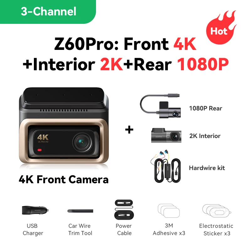 Dashcam 4K Sony Starvis 2, DDPAI Z60 Pro France, Caméra de voiture 4G, Meilleure Dashcam 2025, Vidéo protection voiture – Image 11