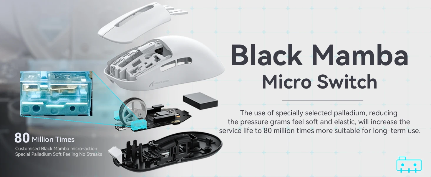 Souris Gaming Ultra-Légère Attack Shark X3 | 49g | Capteur PAW3395 26K DPI | Tri-Mode (2.4G/BT/USB) – Image 19