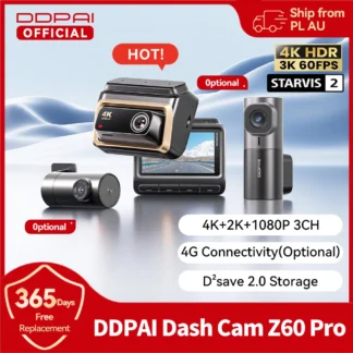 Dashcam 4K Sony Starvis 2, DDPAI Z60 Pro France, Caméra de voiture 4G, Meilleure Dashcam 2025, Vidéo protection voiture