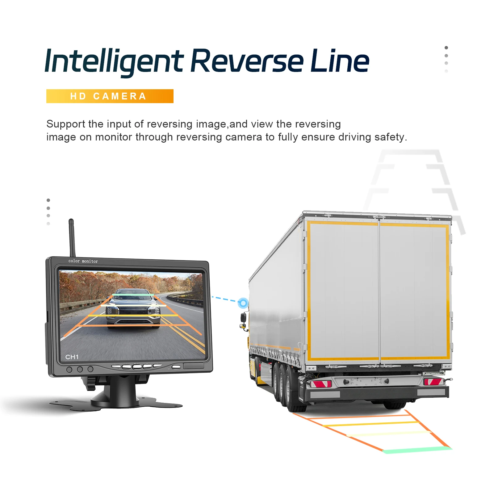 Caméra de recul sans fil camion, Système BSD angle mort, Caméra de recul camping-car, Écran IPS 7 pouces voiture, Leekooluu sans fil – Image 20