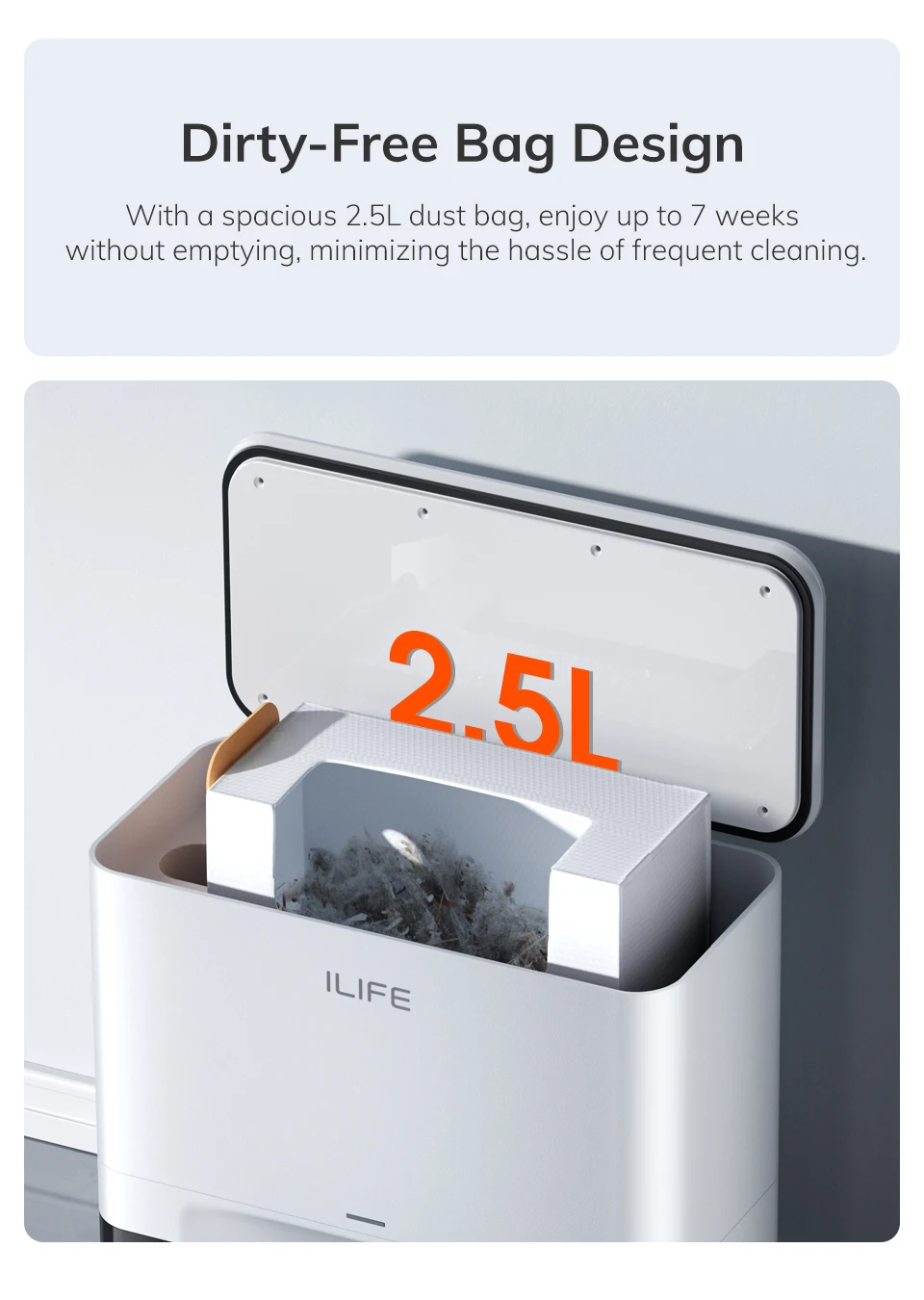 ILIFE A30 Pro | Aspirateur Robot 2-en-1 avec Station de Vidage Auto | 5000Pa | LiDAR | Autonomie 180 min – Image 12