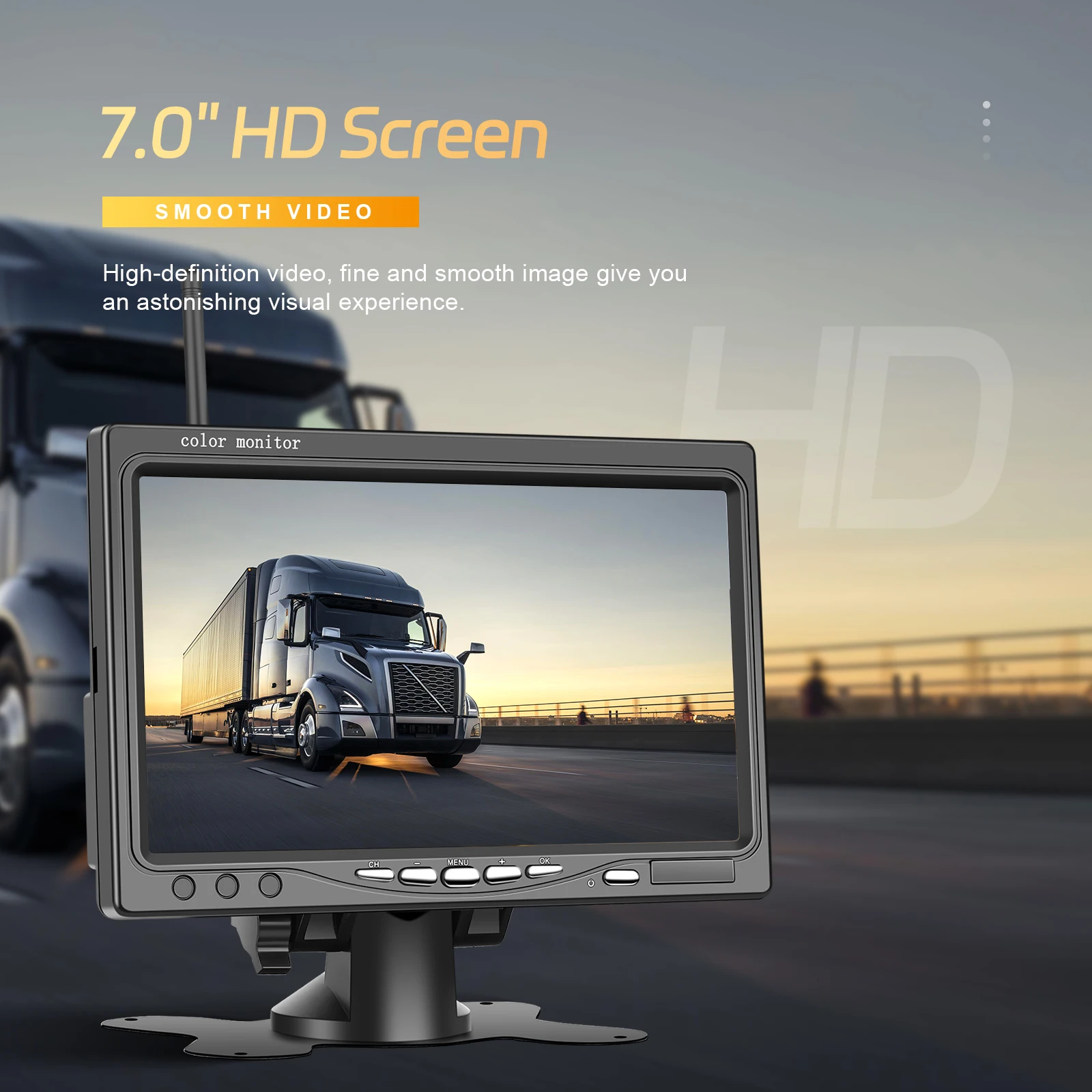 Caméra de recul sans fil camion, Système BSD angle mort, Caméra de recul camping-car, Écran IPS 7 pouces voiture, Leekooluu sans fil – Image 3